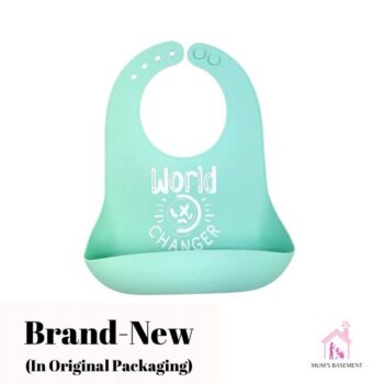 Bamzozo ‘WORLD CHANGER’ Silicone Bib with Food Catcher - Turquoise