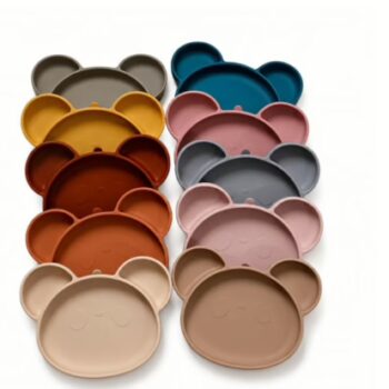 Cute Bear-Shaped Silicone Suction Plate