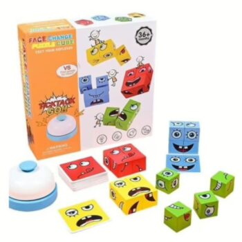 Early Education Puzzle - Wooden Blocks Face-Changing Cube Board Game