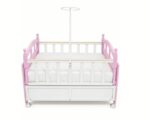 Baby Cot with Mosquito Net Pole and Storage