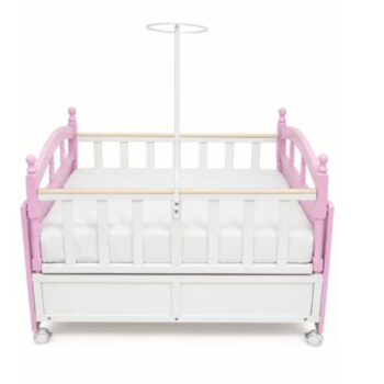 Baby Cot with Mosquito Net Pole and Storage