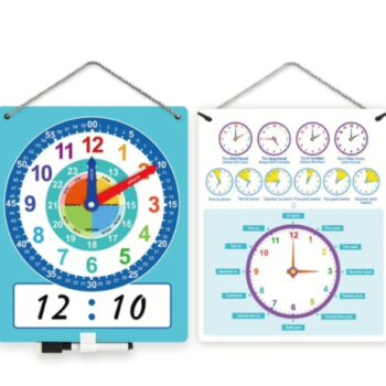 Double-Sided Dry-Erase Teaching Clock