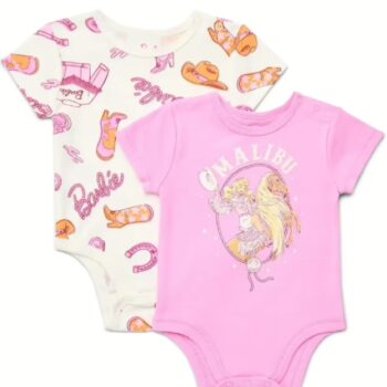 Barbie Baby Bodysuits 2-Piece Set: Brand-New