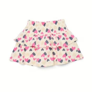 Cream Tiered Ruffled Skirt: Brand-New