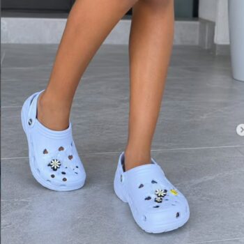 Light Blue Daisy Clogs: Brand-New