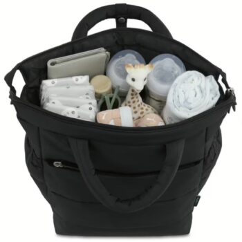 Black Puffer Diaper Tote Bag: Brand-New