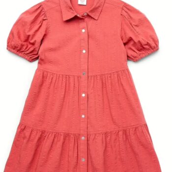 Red Button-Front Dress: Brand-New