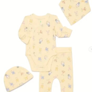 Winnie The Pooh 4-Piece Bodysuit & Accessories Set: Brand-New