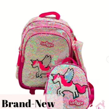 Smiggle Unicorn Trolley Backpack & Snack/ Lunch Bag: Brand New
