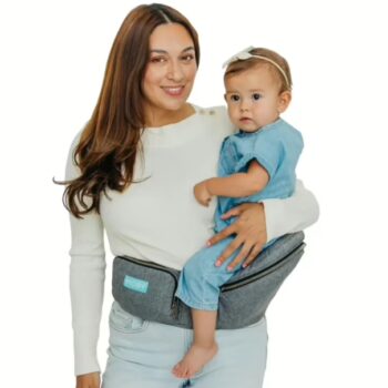 Grey Baby Hip Seat Carrier with Storage: Brand-New