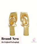 Jeffery Campbell Tan Satin Kitten Heel Sandals Condition: Brand-New