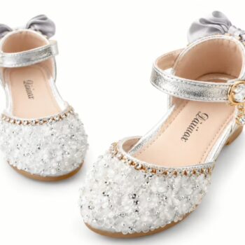 Silver Mary Jane Flats (Size 36): Brand-New