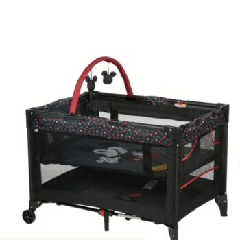 Disney Baby 3D Ultra Baby Bassinet and Play Yard with Bassinet and Toy Bar, Modern Mickey: Almost-New