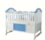 Brown & White Cot with Extra Mattress: Gently-Used