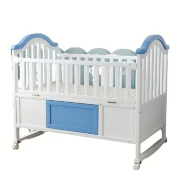 Brown & White Cot with Extra Mattress: Gently-Used
