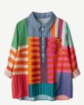 Color-Grid Striped Top:Brand-New