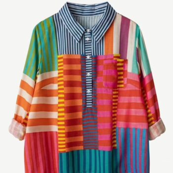 Color-Grid Striped Top:Brand-New